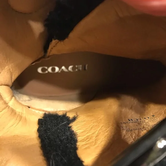 Coach Monroe Shearling Women’s Black Leather Boots Size 9.5B NIB - Picture 9 of 9